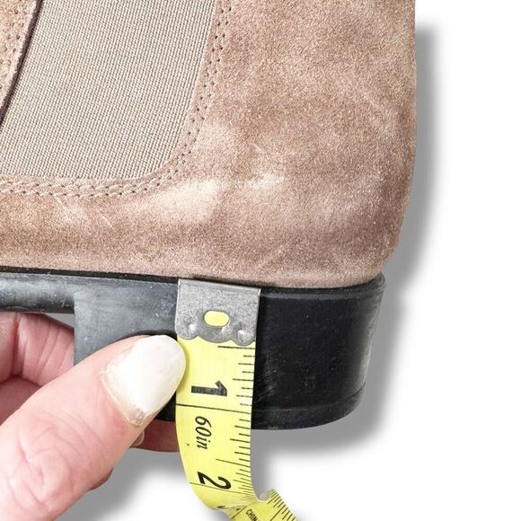 Tod’s Logo Suede Chelsea Pull-On Bootie in Brown Women’s Size 37- Run Large - Picture 9 of 10